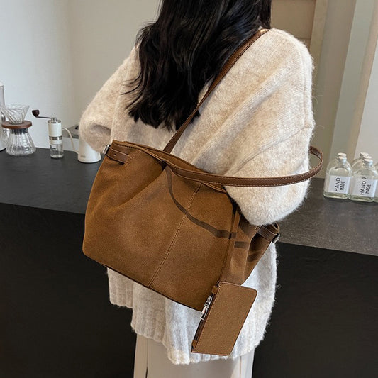 tan slouchy bag, tan school handbag, tan tote with long straps, Tote bag for work and office