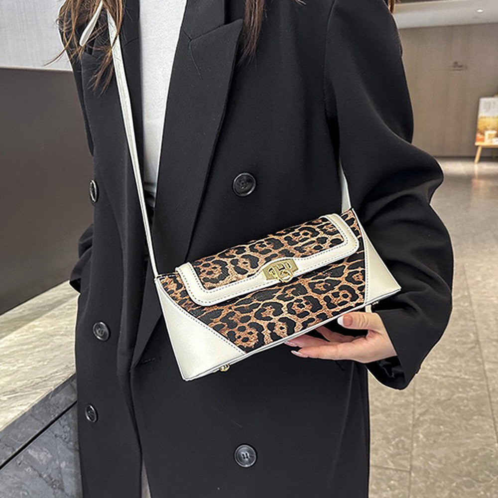 beige shoulder bag, leopard shoulder bag