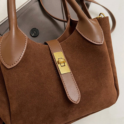 Suede leather tote bag, tan suede handbag, tan handbag