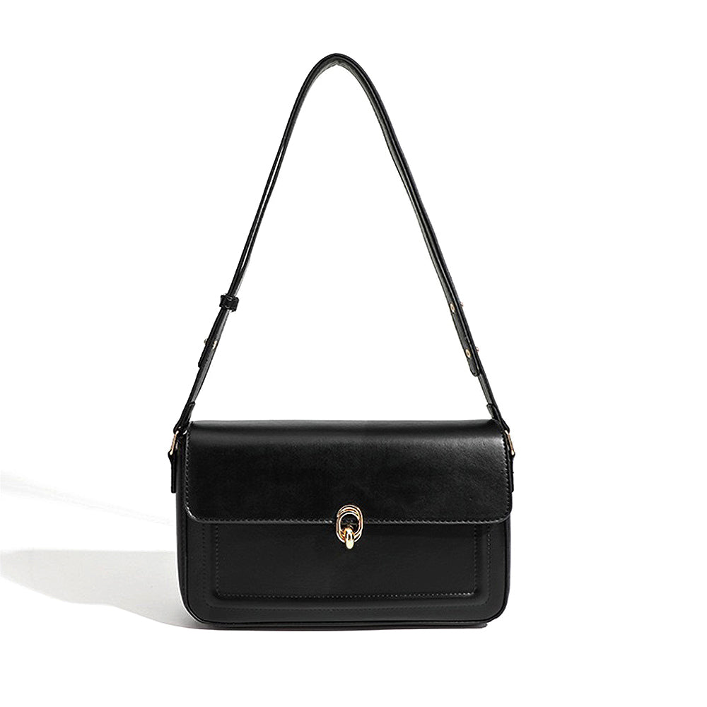black clasp bag, black shoulder bag, womens shoulder bag