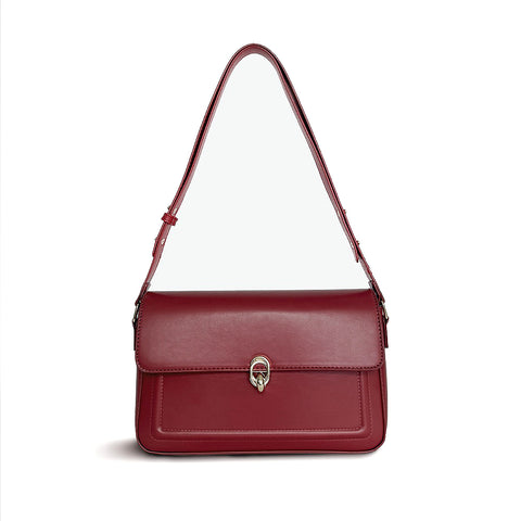 red clasp bag, red shoulder bag, womens shoulder bag