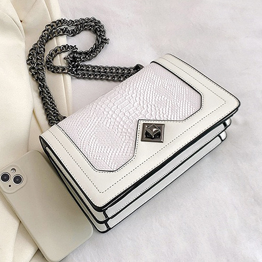 white crossbody handbag, Day-to-night handbag, Modern women’s handbag