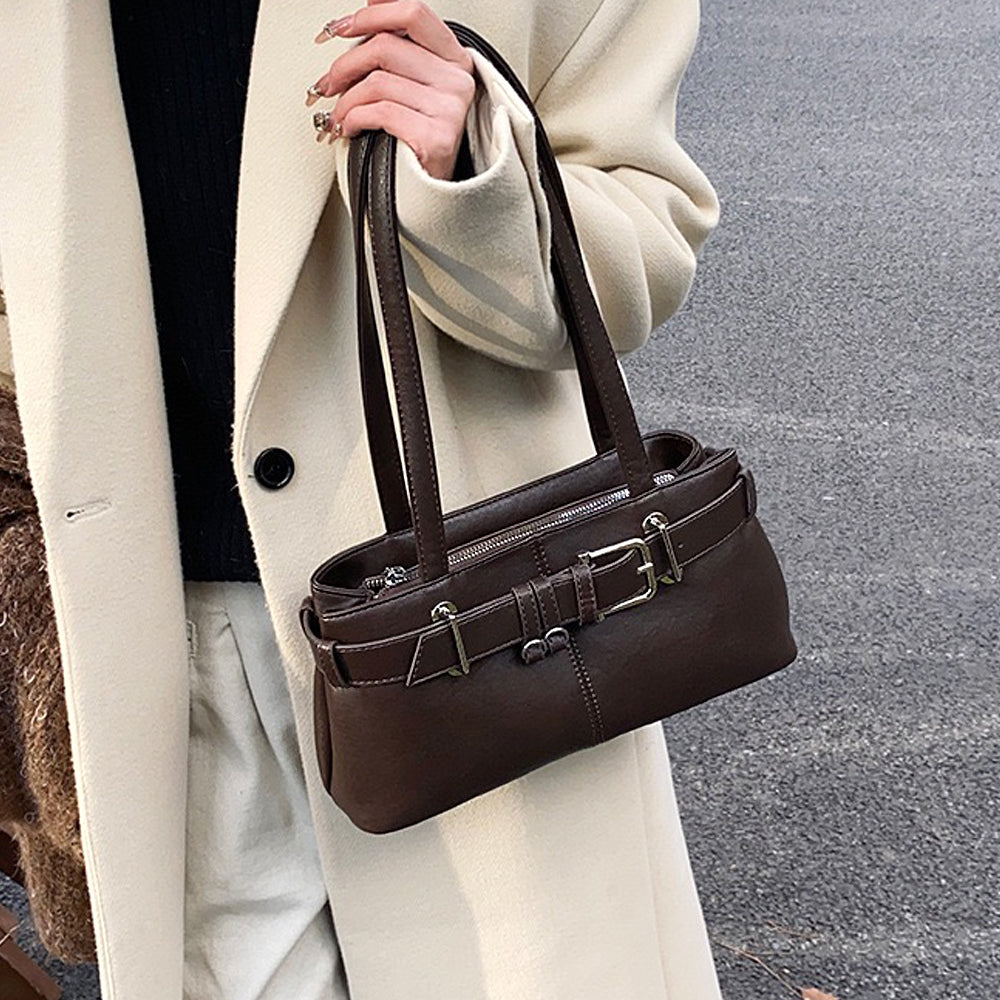 Women's everyday bag, Elegant brown purse, Capsule wardrobe bag