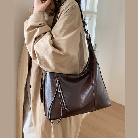 slouchy shoulder bag for women, 
trendy slouchy shoulder bag for women, affordable women's casual handbag, women's shoulder purse, brown slouchy shoulder bag for women