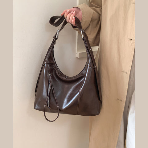 trendy women's tote bag, women's large handbag, large slouchy shoulder bag for women, slouchy handbag for women, brown everyday shoulder bag women