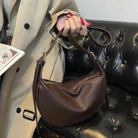 women's brown shoulder bag, brown casual handbag women, everyday rowncrescent shoulder bag women