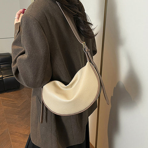 women's trendy shoulder bag, everyday crescent shoulder bag women, modern women's shoulder bag, women's khaki shoulder bag