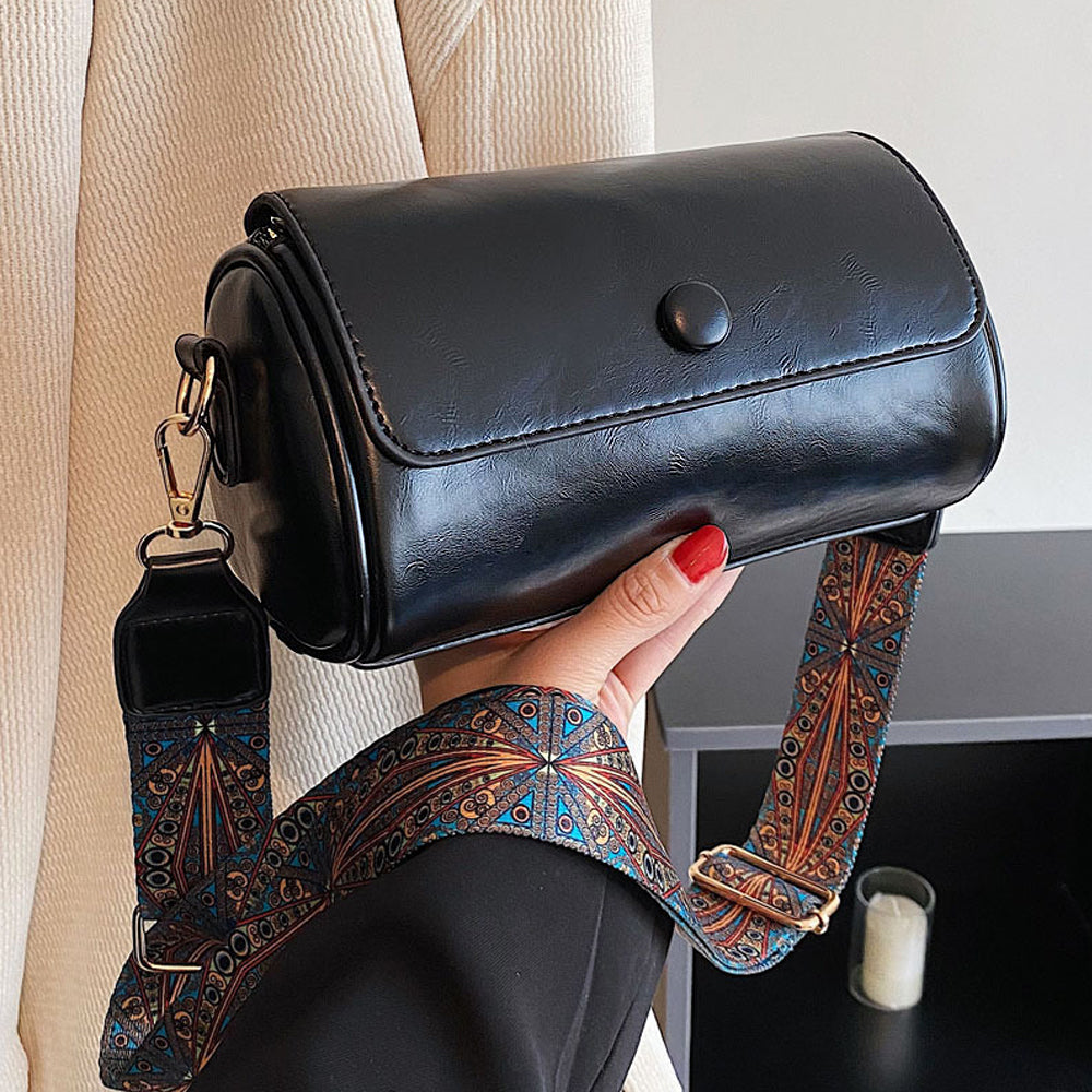 women's structured crossbody purse, elegant faux leather crossbody handbag women, women's fashion bag, black shoulder bag, black crossbody bag with shoulder strap