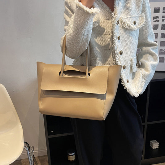 faux leather shoulder tote bag, everyday shoulder tote bag, stylish faux leather shoulder tote bag for women, tote bags, khaki shoulder bag, khaki shoulder tote bag