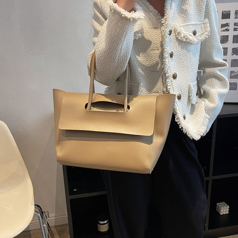 faux leather shoulder tote bag, everyday shoulder tote bag, stylish faux leather shoulder tote bag for women, tote bags, khaki shoulder bag, khaki shoulder tote bag