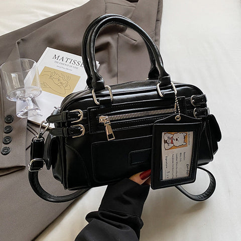 women's small zip tote bag, women's casual tote bag, women's small zip tote bag with handle, black small bag, black mini bag