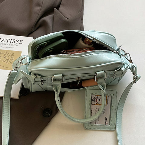 zip top tote bag women, everyday women's tote handbag, stylish small tote bag for women, blue handbag, women's blue handbag