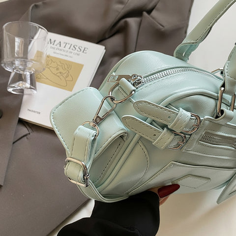 small tote bag with handle, lightweight women's handbag, compact tote bag for women everyday use, blue crossbody bag, blue crossbody small tote bag