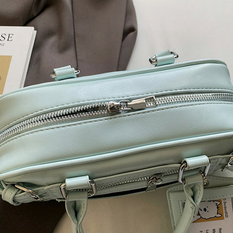 women's compact tote bag, small work tote bag women, stylish small tote bag for women, blue top handle tote bag, blue crossbody mini tote bag