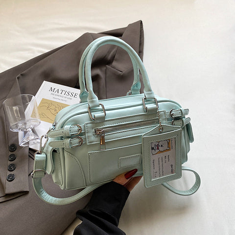 Faye Small Zip Crossbody Tote Bag With Handle in Pink