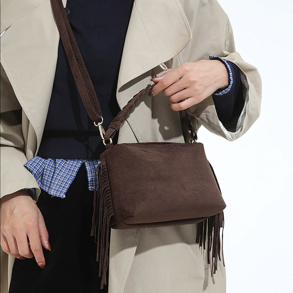 boho western shoulder bag, casual women's shoulder bag, trendy western handbag for everyday use, brown crossbody western bag