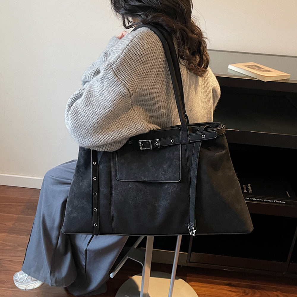 women's shoulder tote handbag, shoulder handbag for women, large everyday tote bag for women, black large shoulder bag