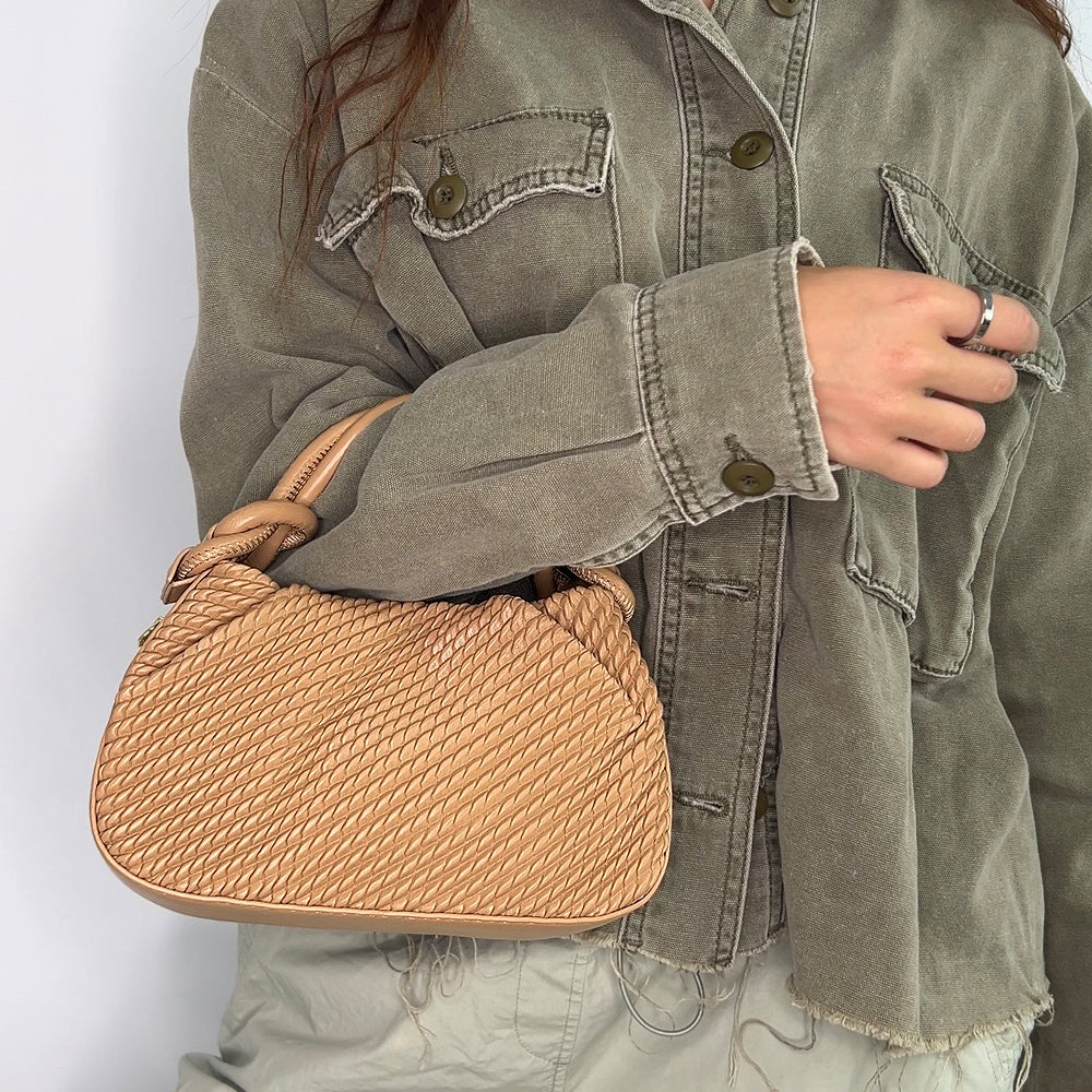 taupe mini handbag