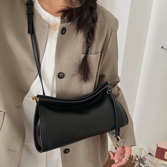 Kennedy Structured Shoulder Clutch Bag in Black