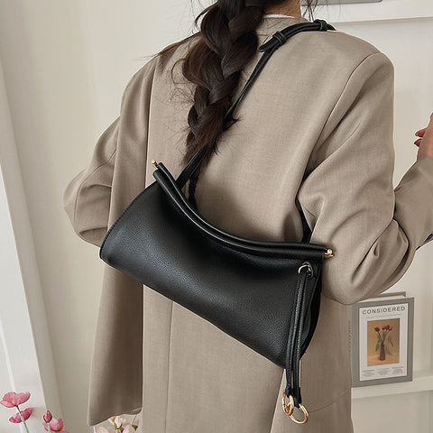 Kennedy Structured Shoulder Clutch Bag in Beige