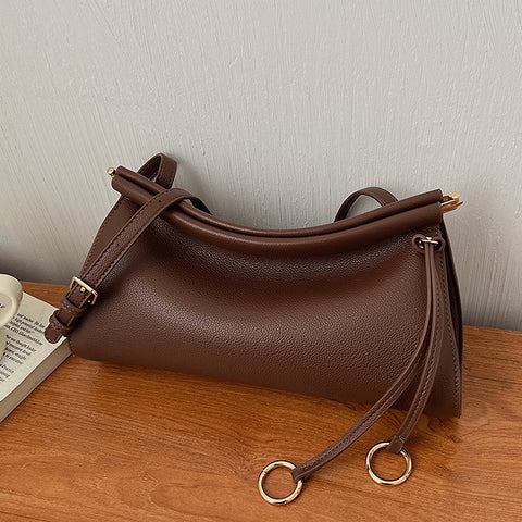 Kennedy Structured Shoulder Clutch Bag in Beige
