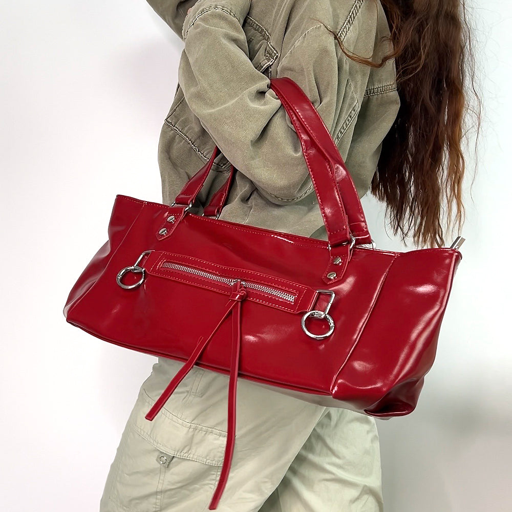 statement red handbag for women, statement red handbag