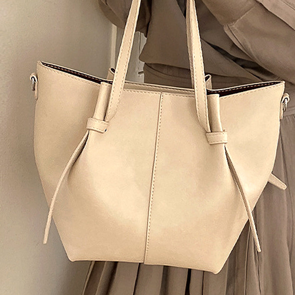 Beige Shoulder Tote Handbag
