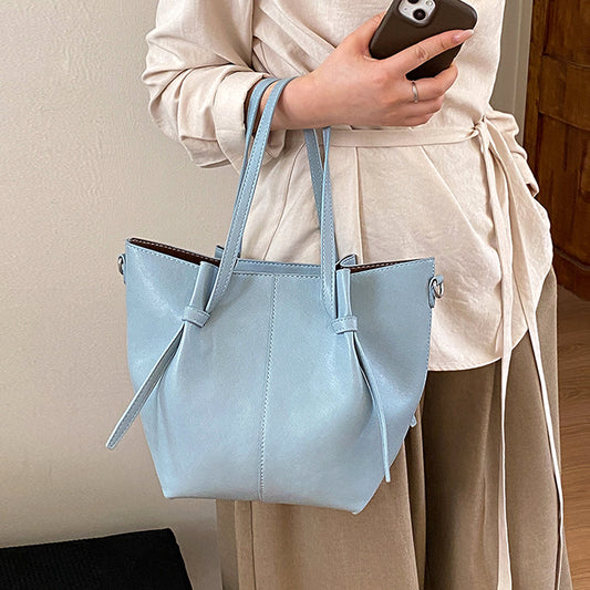 blue shoulder bag with detachable strap