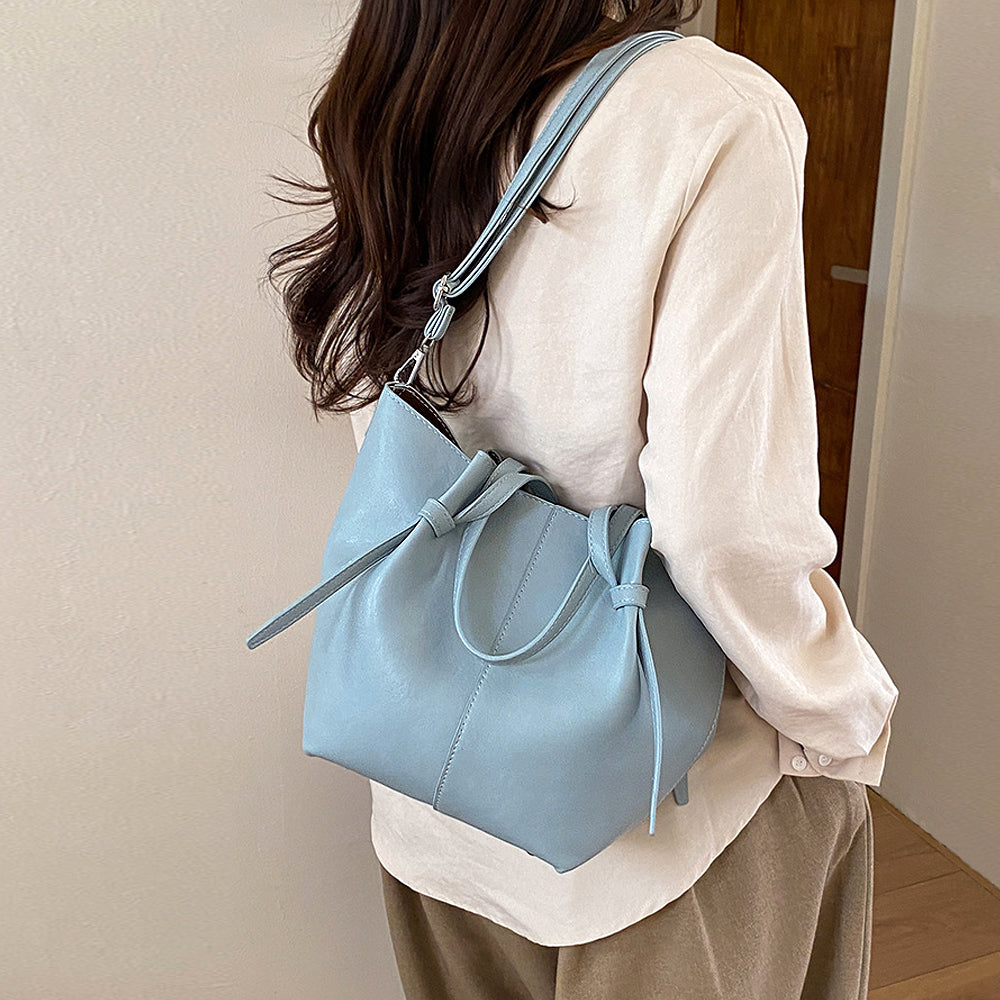 blue handbag for shopping and everyday use