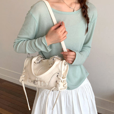Beige mini bowler bag, Beige mini bowler top handle bag