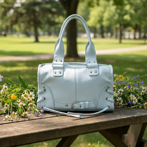 Blue handbag, Light blue mini handbag