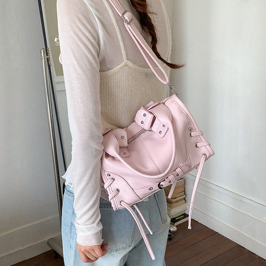 Soft pink handbag, Pink satchel bag