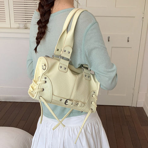 Soft yellow handbag, Butter yellow top handle bag