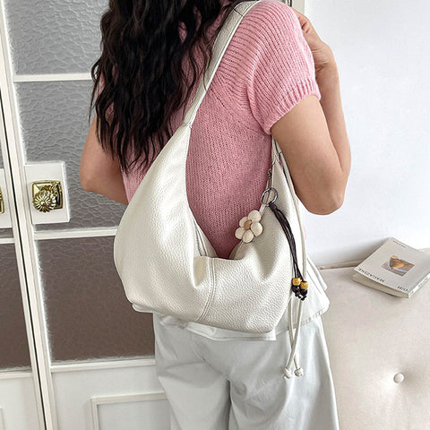 White handbag for women, White statement shoulder bag