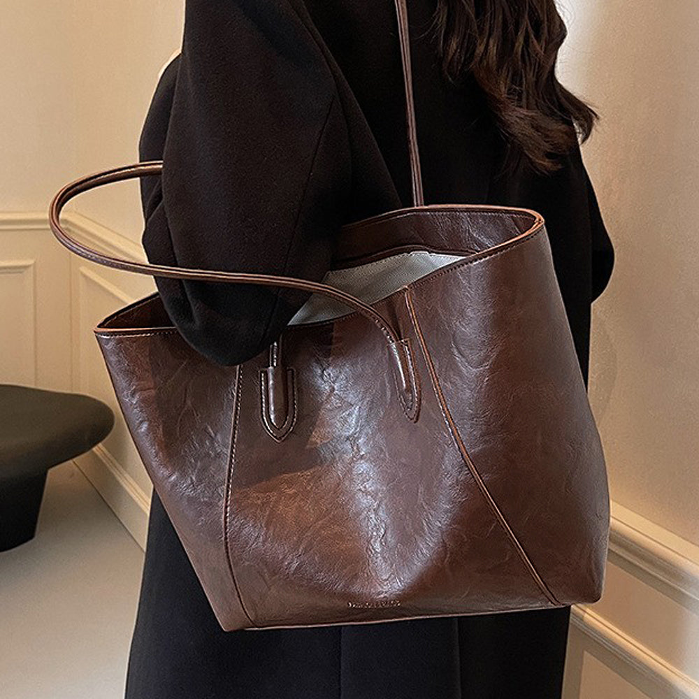 brown tote bag with top handle, brown large shopper and tote bags