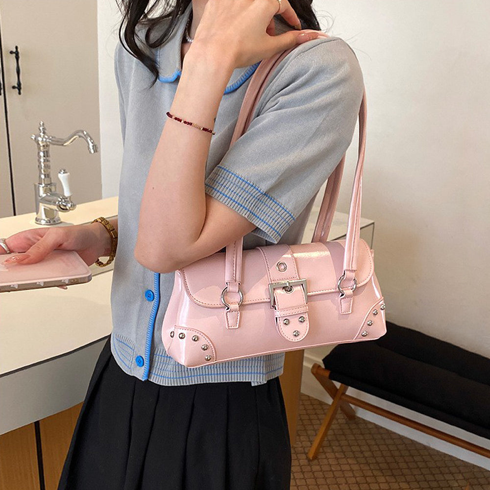 women's pink shoulder bag, baby pink mini bag