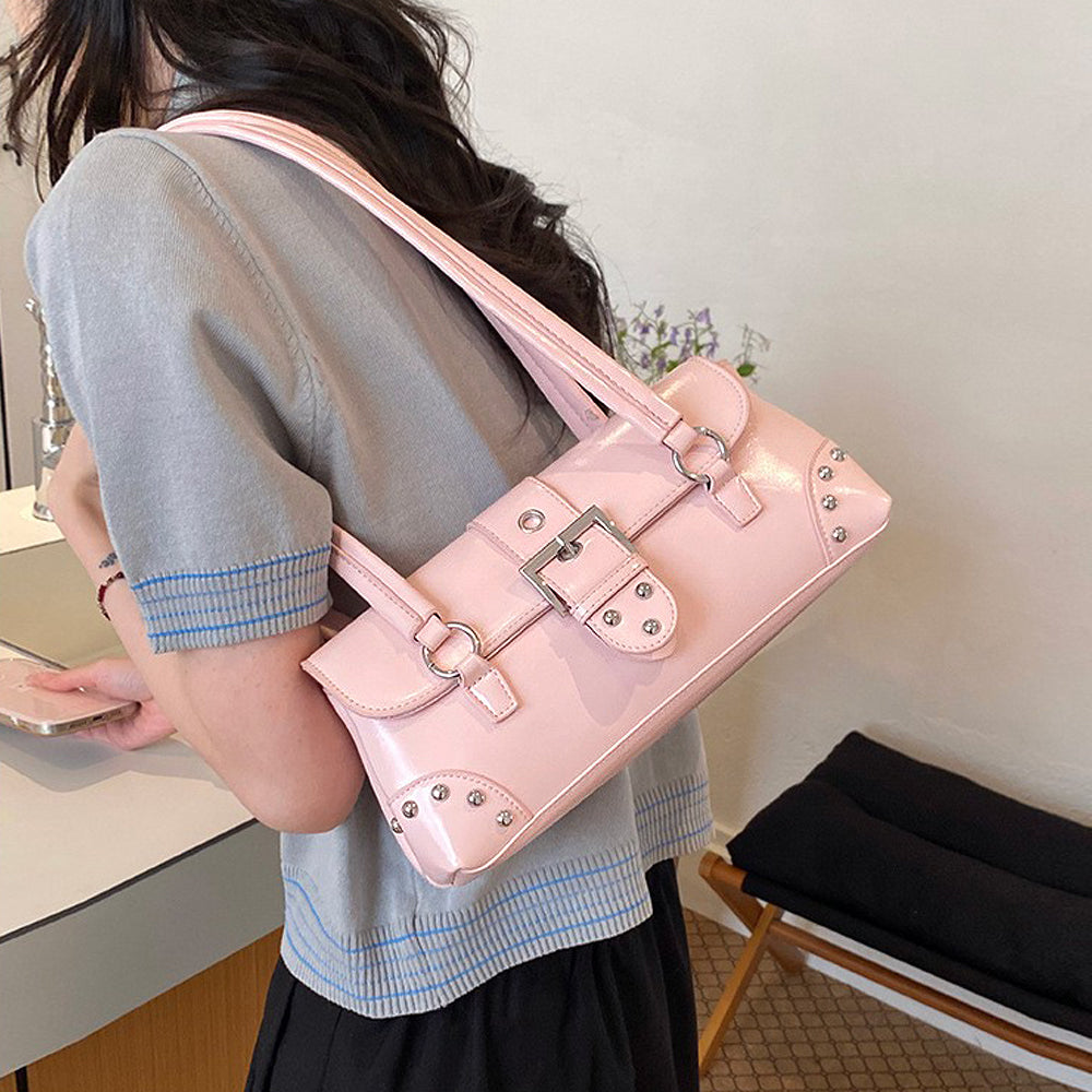 light pink shoulder bag, pink shoulder bag faux leather