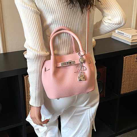 pink mini top handle handbag