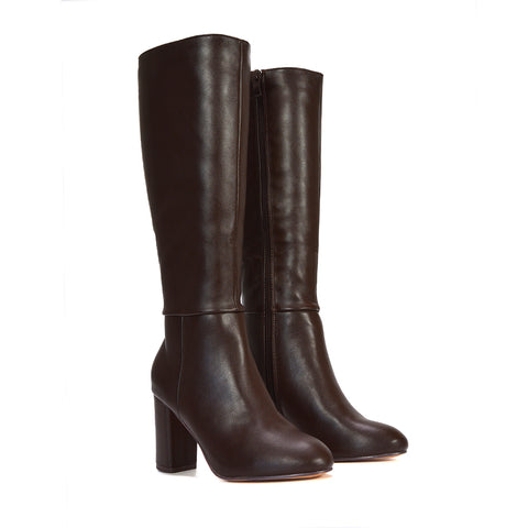 brown knee high boots, brown boots, brown long boots