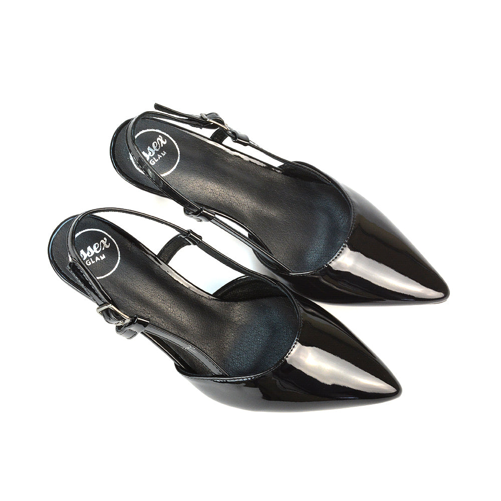 black court shoes mid stiletto heels, black slingback mid heel court shoes, court shoes mid stiletto heels, slingback mid heel court shoes
