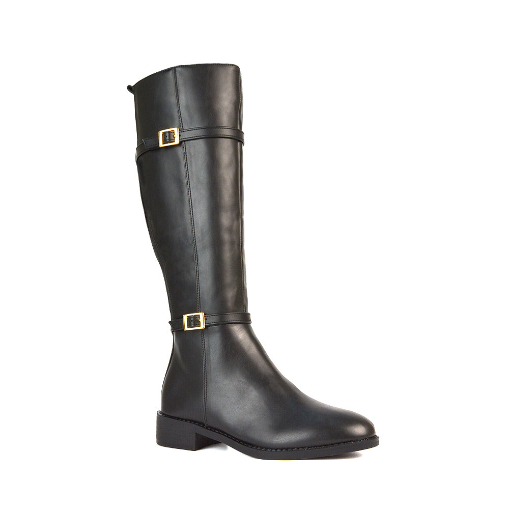 Black Zip Up Boots, Black Zip Up Knee High Boots, Long Boots, Winter Boots