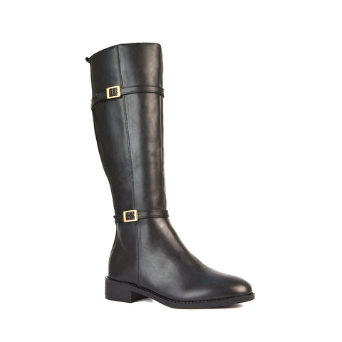 Black Zip Up Boots, Black Zip Up Knee High Boots, Long Boots, Winter Boots