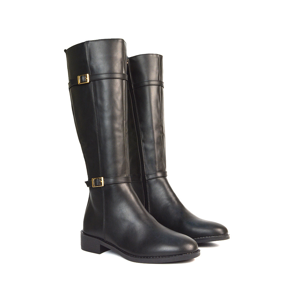 Women's Black Knee High Boots, Women's Black Knee High Boots Flat, Knee High Boots, Flat Knee High Boots
