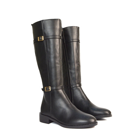 Women's Black Knee High Boots, Women's Black Knee High Boots Flat, Knee High Boots, Flat Knee High Boots
