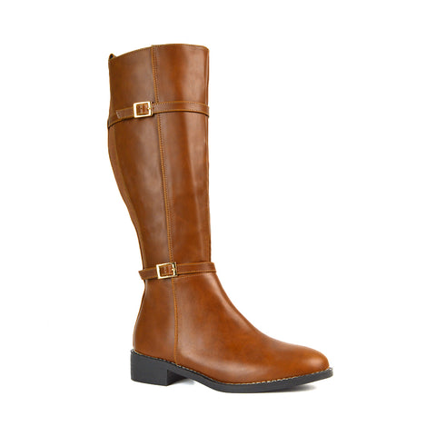 Tan Zip Up Boots, Tan Zip Up Knee High Boots, Long Boots, Winter Boots