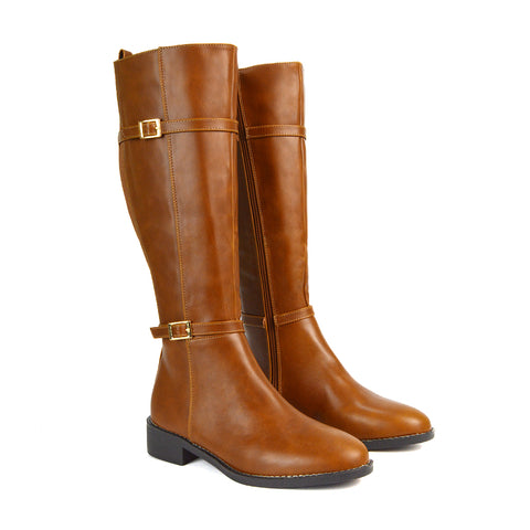 Women's Tan Knee High Boots, Women's Tan Knee High Boots Flat, Knee High Boots, Flat Knee High Boots