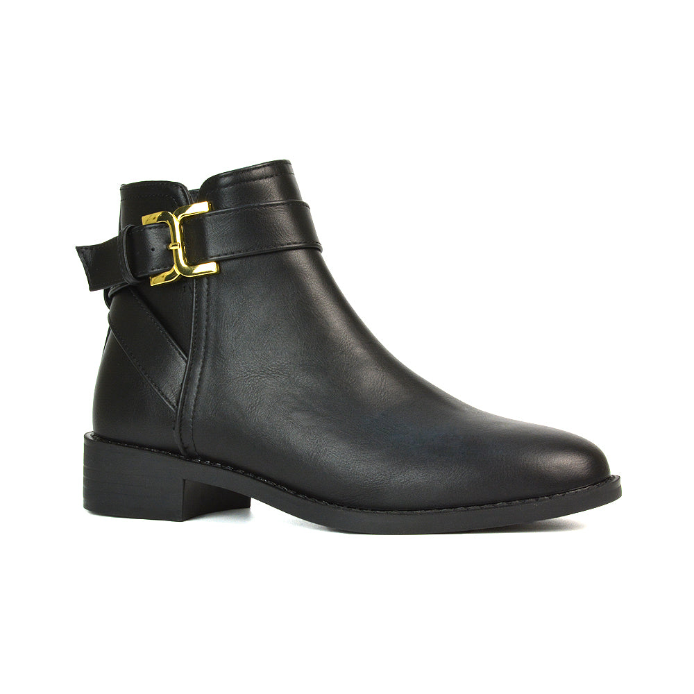 Black Flat Chelsea Ankle Boots, Ladies Black Chelsea Boots, Women's Flat Boots, Women's Black Ankle Boots