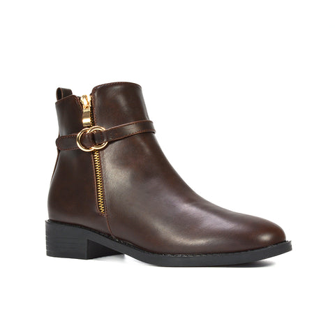 Must-have fall boots, autumn boots, winter boots, Women's brown boots, Ankle boots for dresses and skirts, Flat heel ankle boots