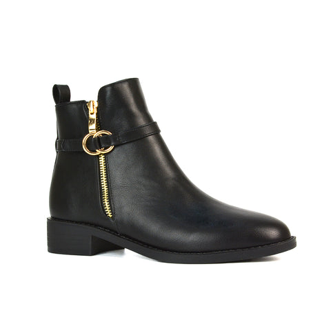 Black Flat Chelsea Ankle Boots, Ladies Black Chelsea Boots, Women's Flat Boots, Women's Black Ankle Boots