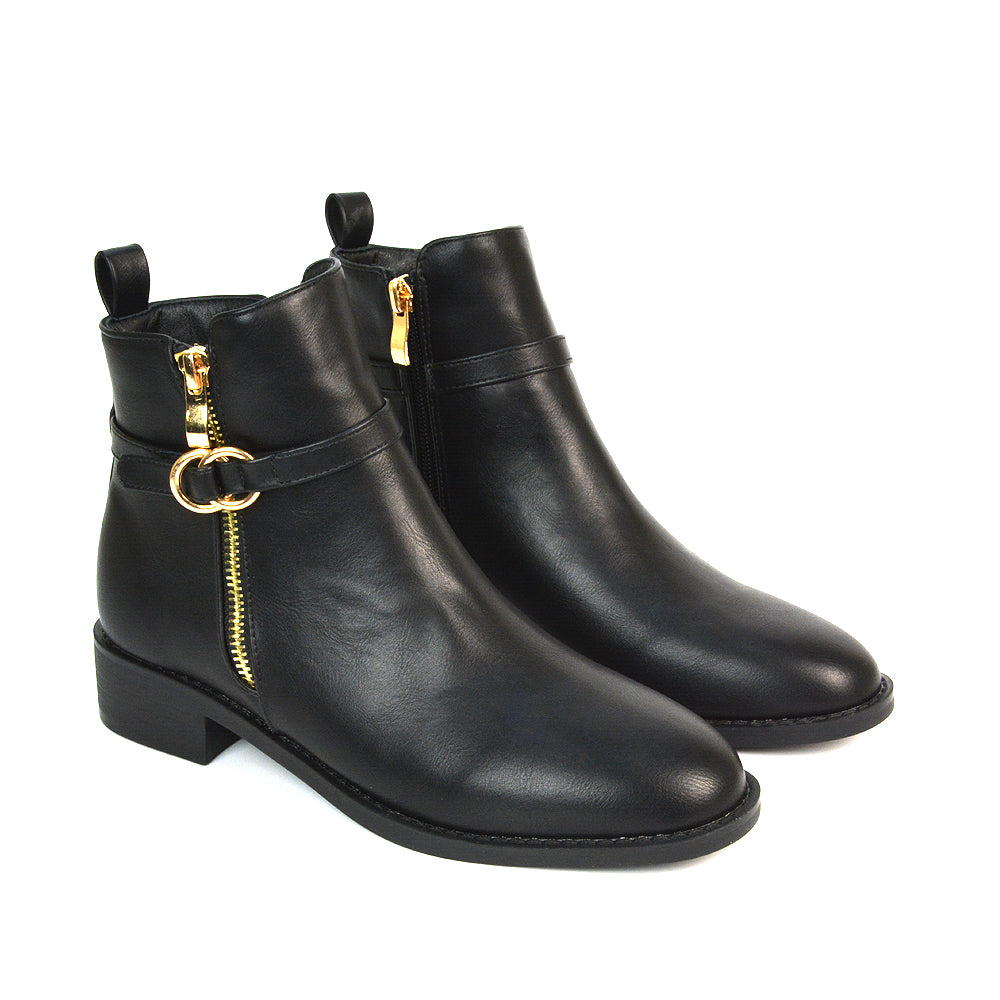 Black Zip Up Boots, Black Zip Up Ankle Boots, Women's Chelsea Boots, Ankle Boots